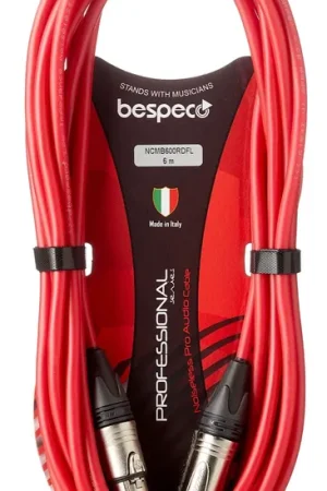 Quantità Limitata Bespeco Cavo Microfonico 6 Mt Neutrik Cavo Rosso