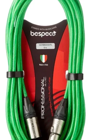 Promo Stagionale Bespeco Cavo Microfonico 6 Mt Neutrik Cavo Verde
