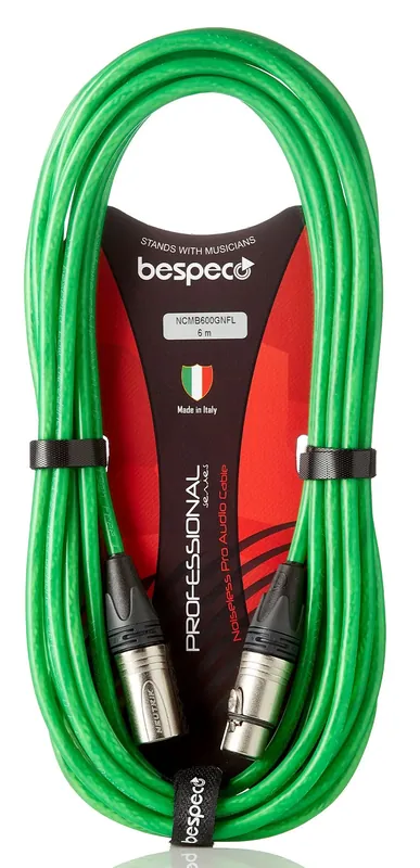 Promo Stagionale Bespeco Cavo Microfonico 6 Mt Neutrik Cavo Verde