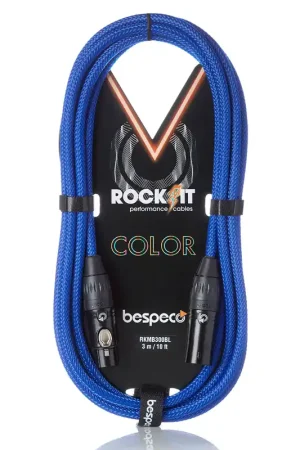 Bespeco Cavo Microfonico XLR M a XLR F Rockit Mt 6 Guaina Blu Direttamente Dal Produttore