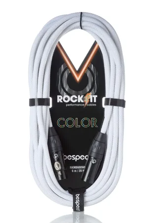 Bespeco Cavo Microfonico XLR M a XLR F Rockit Mt 6 Guaina Bianca Consegna Rapida