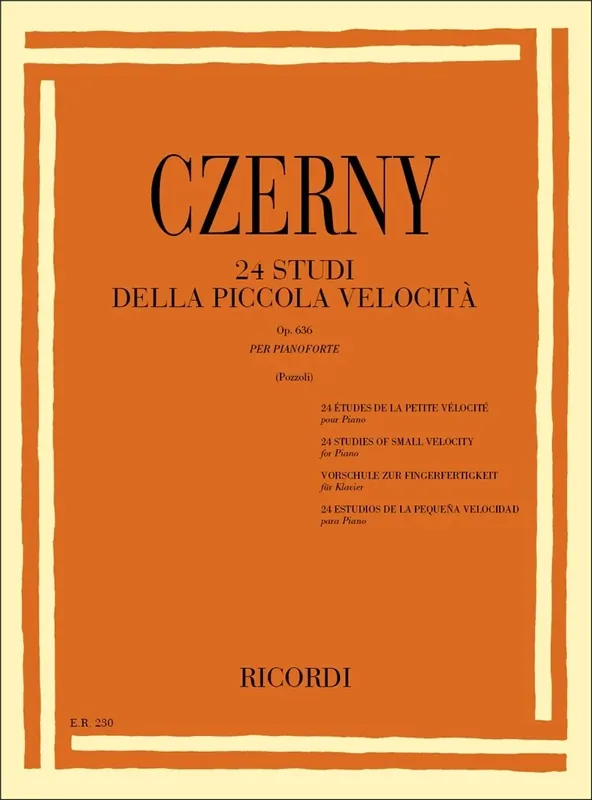 Spedito Oggi Ricordi Czerny 24 Studi Della Piccola Velocità OP 636 - Pianoforte